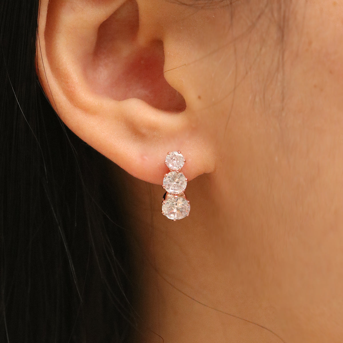 Triple Cubic Earrings