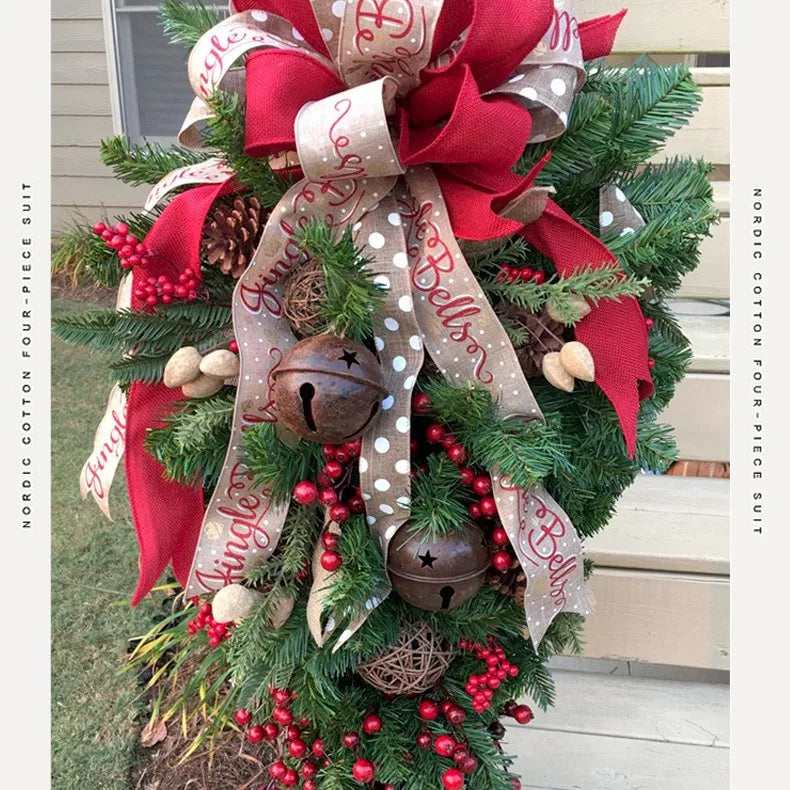 Christmas Tree Wreath Decorations for Mall And Store Doors Window Display Wall Art Festive Greenery Decorationsns