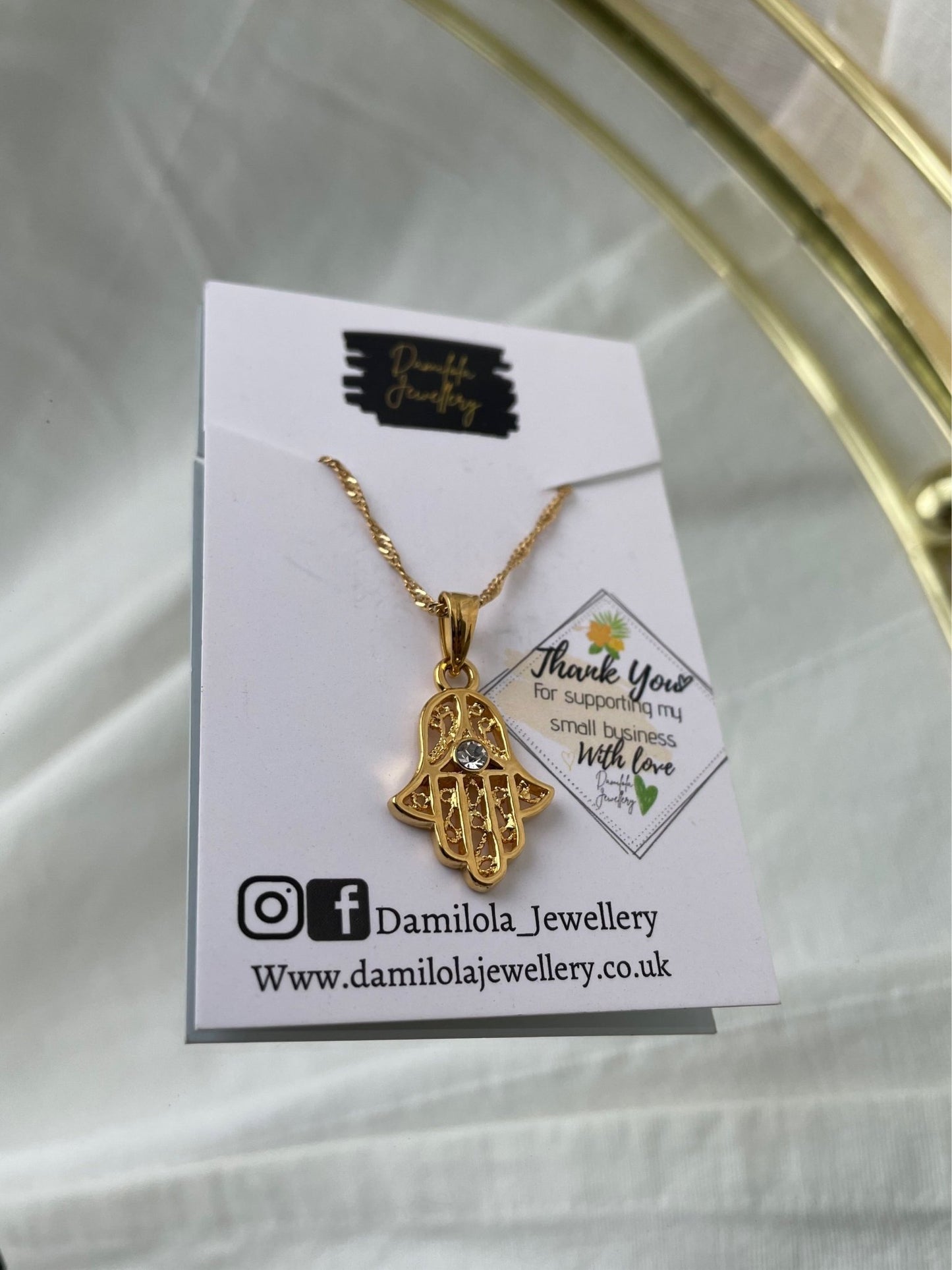 'Bad Energy Stay Far Away' - Hamsa Hand Necklace - Popular trends empire