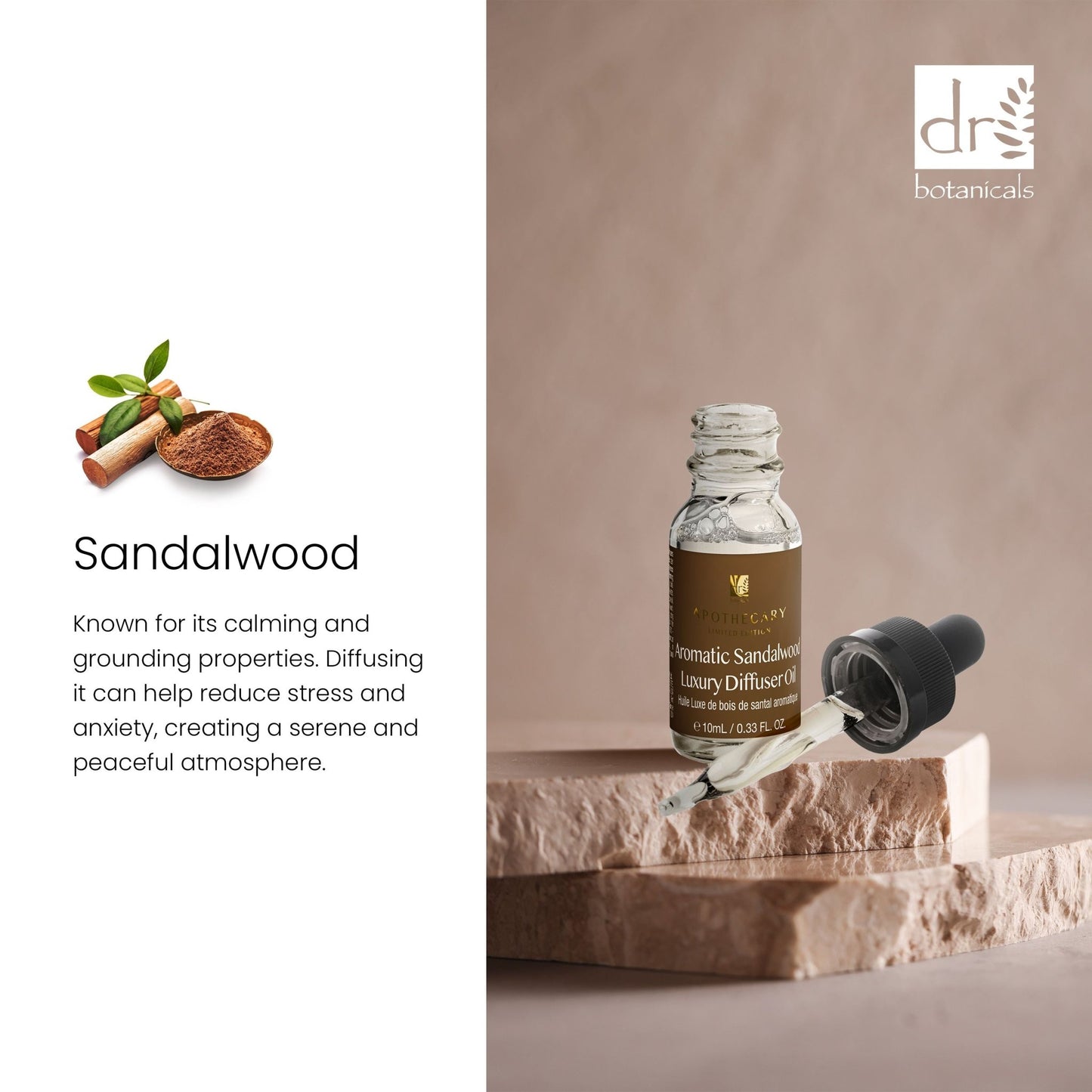 Dr Botanicals Aromatic Sandalwood Luxury Diffuser Oil 10ml Twin Value Savings Pack - Popular trends empire