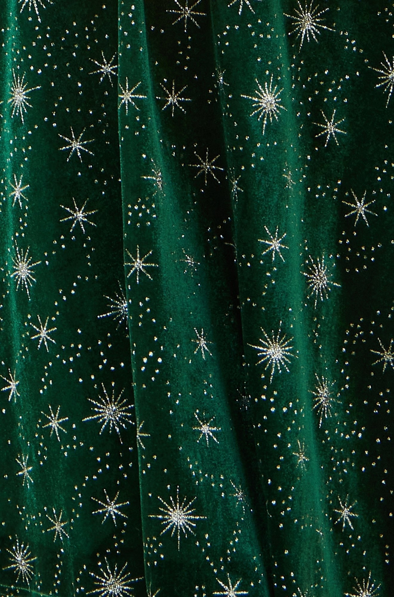 Yumi Green Starburst Foil Print Long Sleeve Skater Dress - Popular trends empire