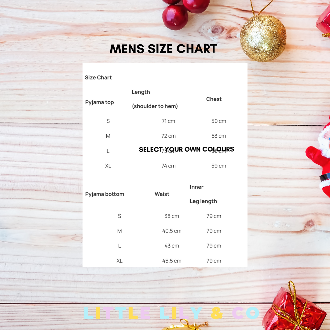 Personalised ADULT Christmas Pyjamas Red Striped Pyjamas - MATCHING FAMILY PYJAMAS