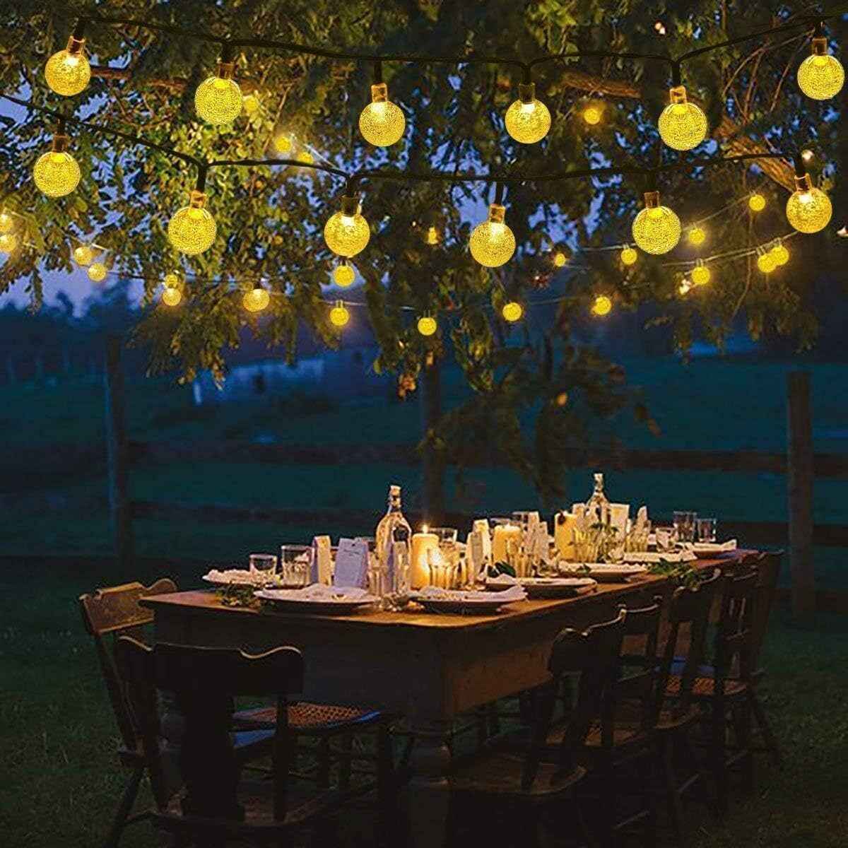 60 LED Solar String Lights 36ft/11m Warm White Fairy Lights for Outdoor & Indoor - Popular trends empire