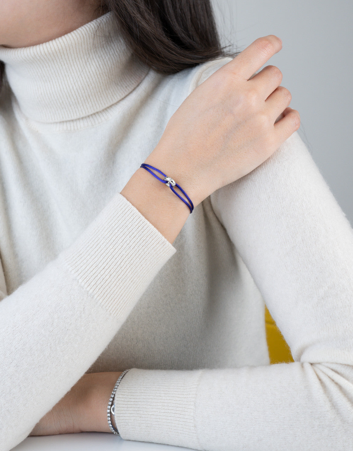 Mini Silver Soho Diamond Cord Bracelet