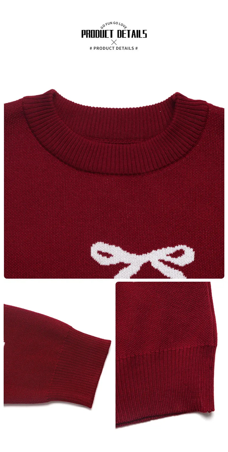 Christmas Sweaters For Women Casual O Neck Long Sleeve Know Printed Jumper Women Autumn Winter Know Pullover White Red