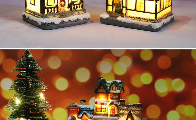 Christmas Decorations LED Night Lights Luminous Landscape House Children's Gift Christmas New Year Ornaments Festival Lighting