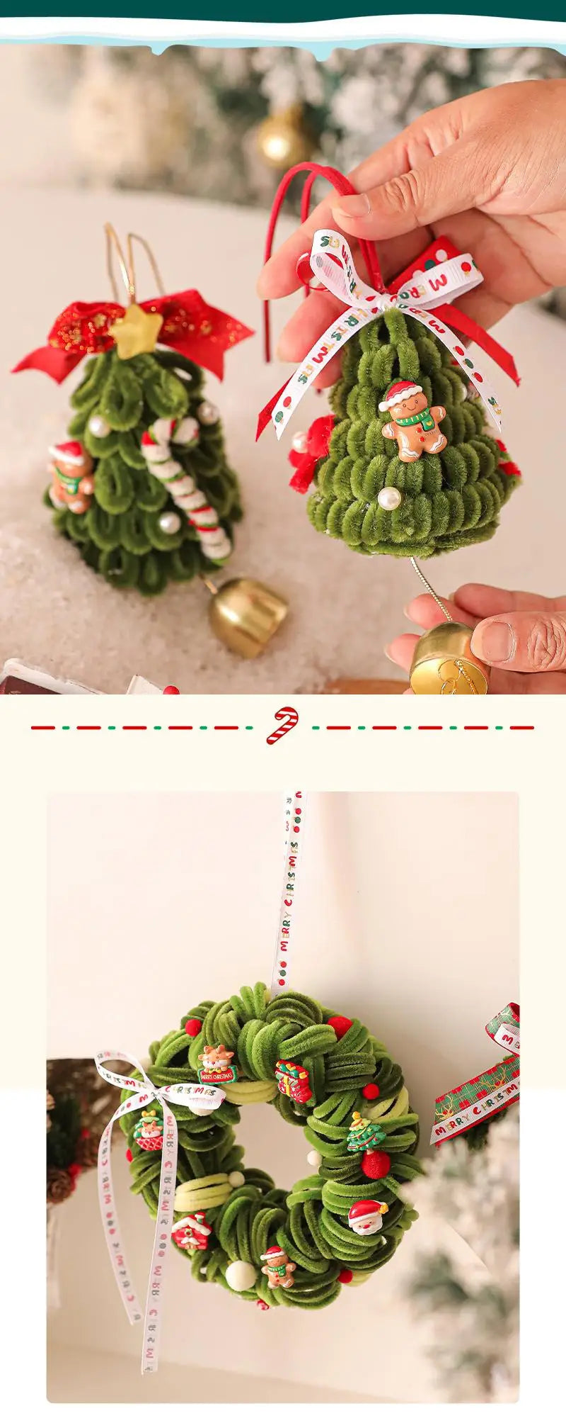 Christmas Bell Wreath Door Hanger - Festive Tree Ornament Decoration