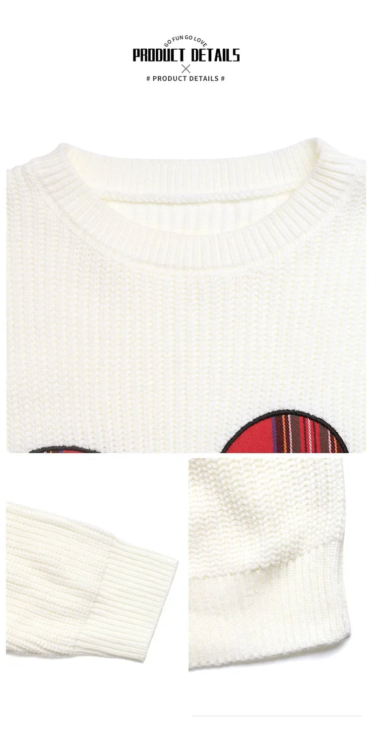 Christmas Sweaters For Women Casual O Neck Long Sleeve Know Printed Jumper Women Autumn Winter Know Pullover White Red