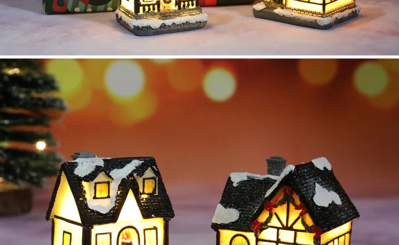 Christmas Decorations LED Night Lights Luminous Landscape House Children's Gift Christmas New Year Ornaments Festival Lighting