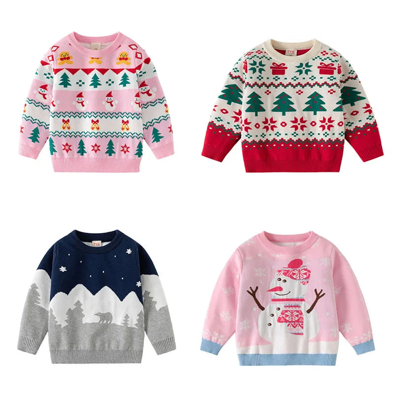 Christmas Sweaters 3-7T New Arrival Christmas Boys Girls Sweaters For Autumn Winter Snowman Children's Sweatshirts Baby Clothes (Copy) (Copy)