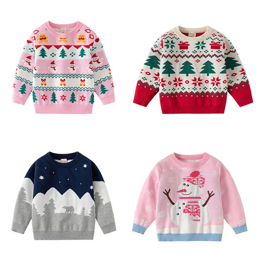 Christmas Sweaters 3-7T New Arrival Christmas Boys Girls Sweaters For Autumn Winter Snowman Children's Sweatshirts Baby Clothes (Copy) (Copy)