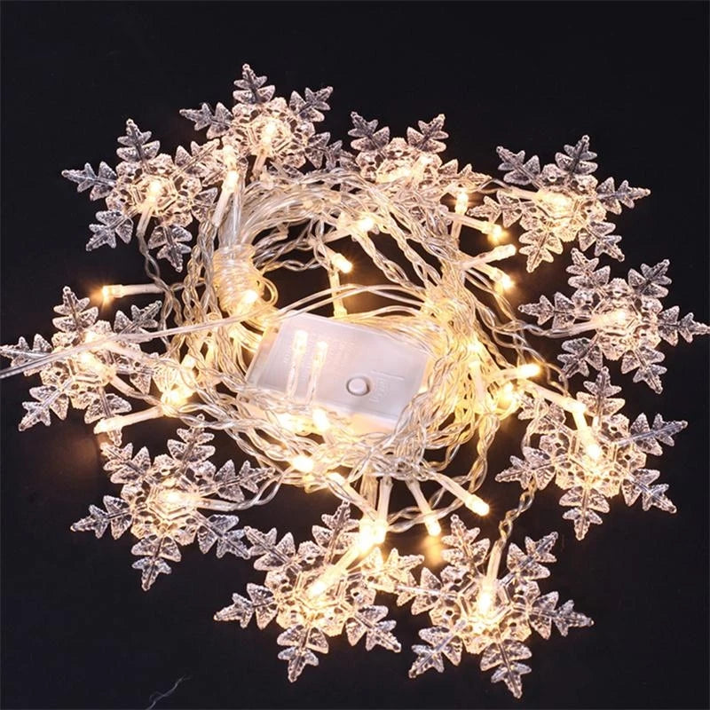 Christmas Lights Outdoor Decoration Hanging Led Snowflake Lights Curtain String Lights Party Garden Eaves Decoration.
