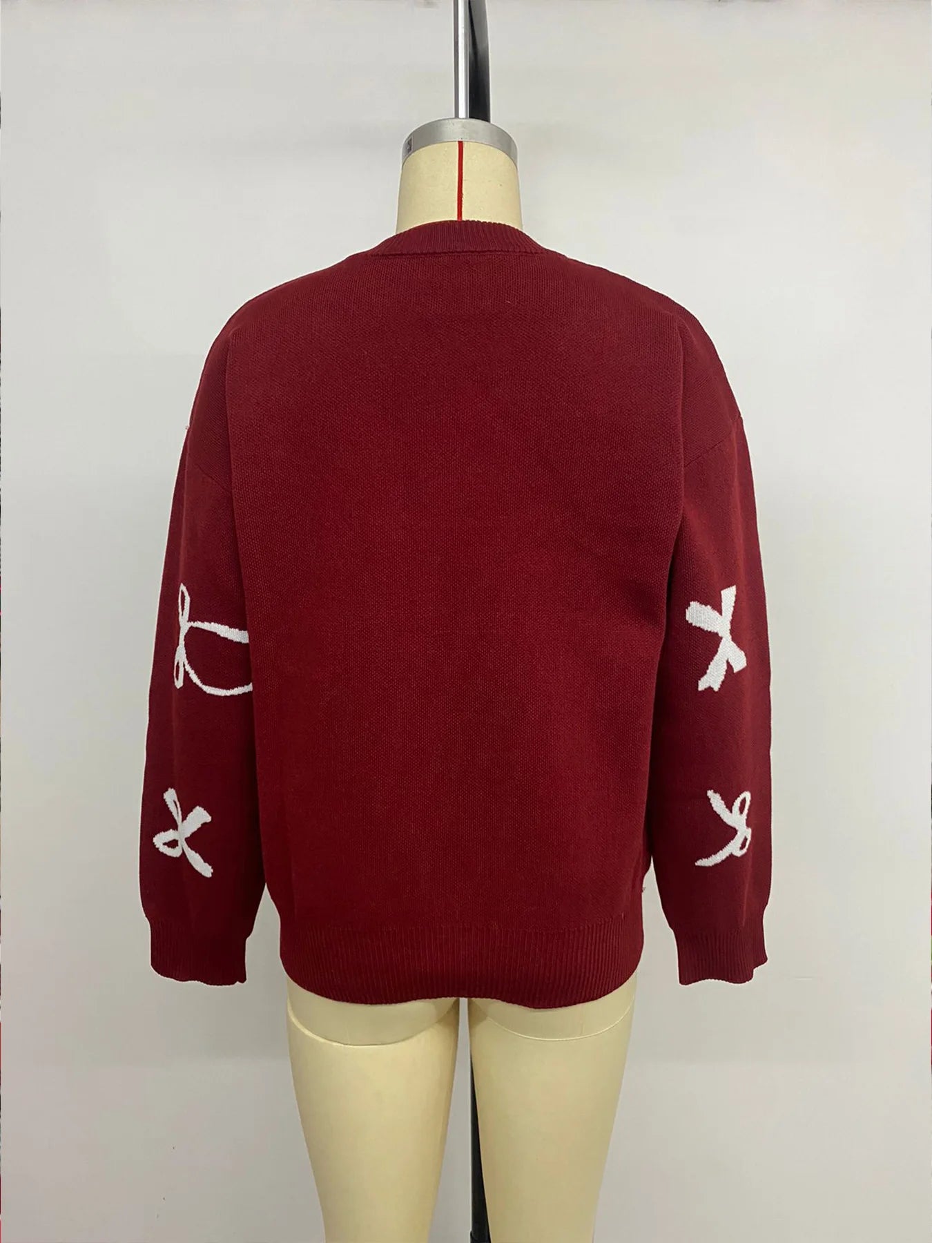 Christmas Sweaters For Women Casual O Neck Long Sleeve Know Printed Jumper Women Autumn Winter Know Pullover White Red