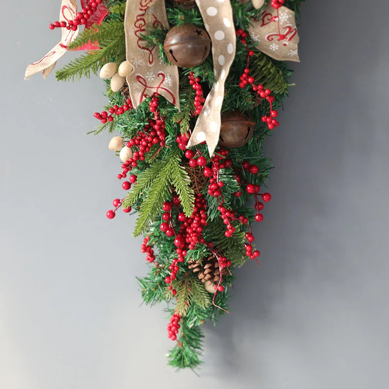 Christmas Tree Wreath Decorations for Mall And Store Doors Window Display Wall Art Festive Greenery Decorationsns