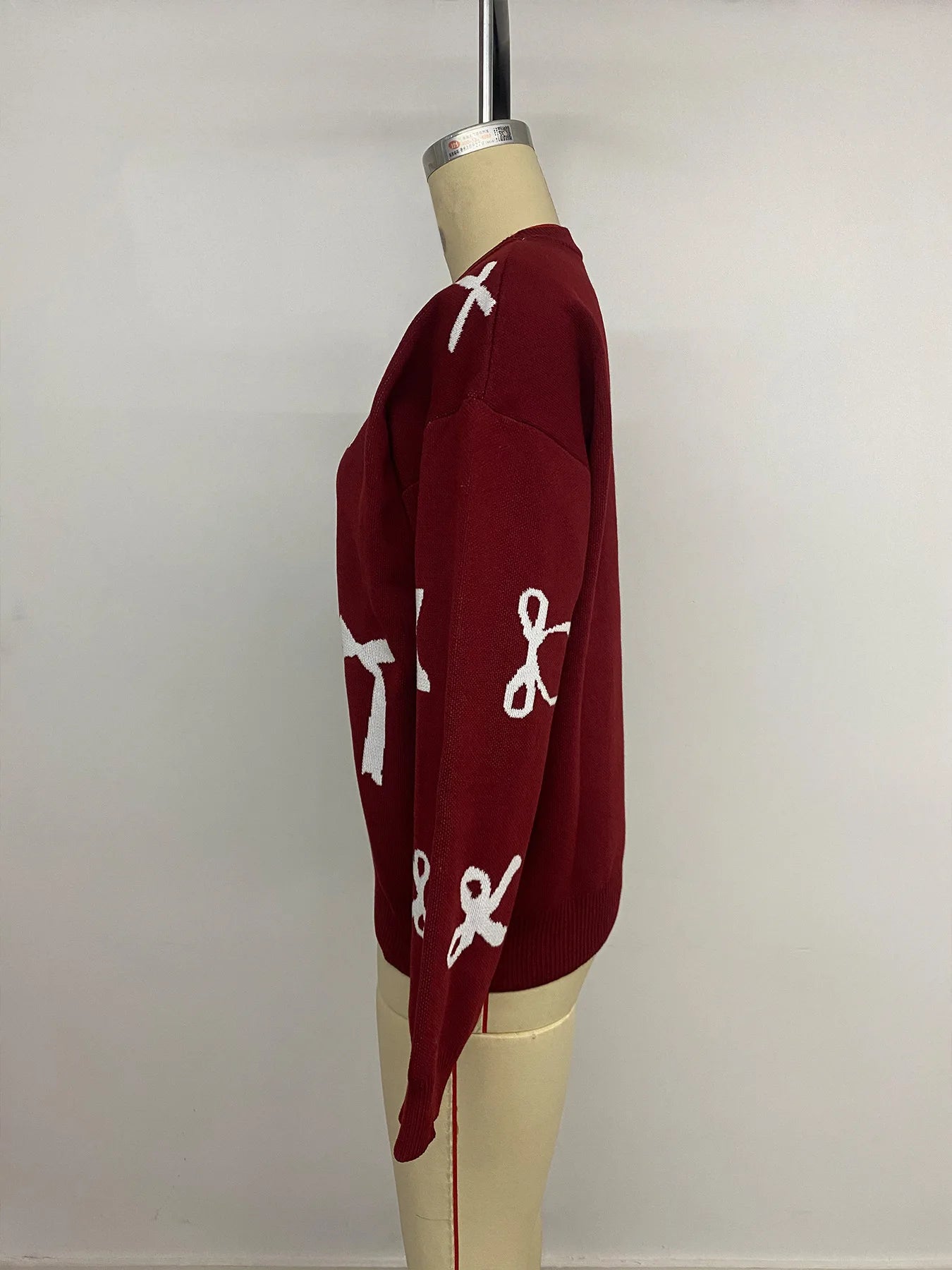 Christmas Sweaters For Women Casual O Neck Long Sleeve Know Printed Jumper Women Autumn Winter Know Pullover White Red