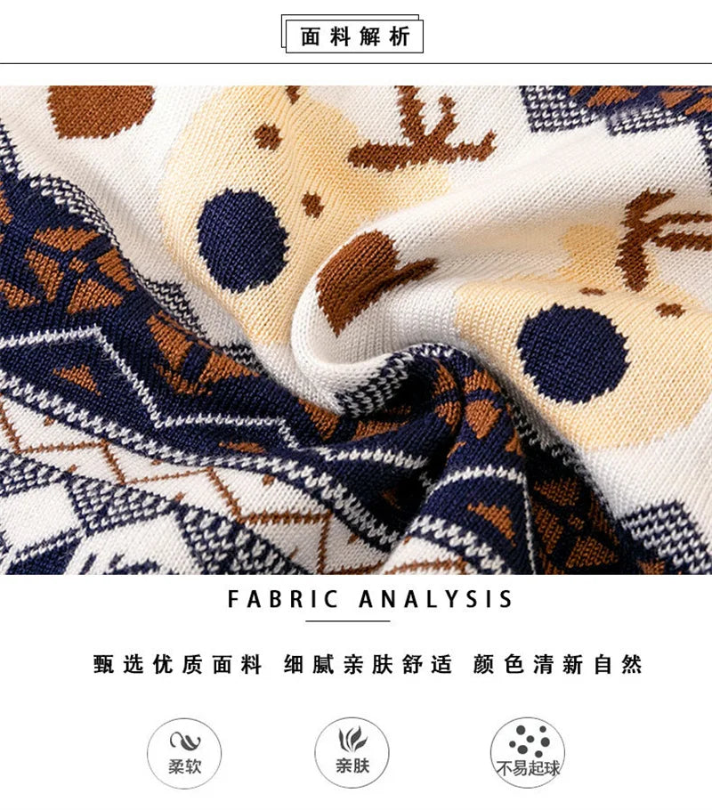 Christmas Kids Sweaters Xmas Boys Girls Cartoon Pullover Children's Autumn Winter Knitted Jumper Toddler Casual Warm Clothing