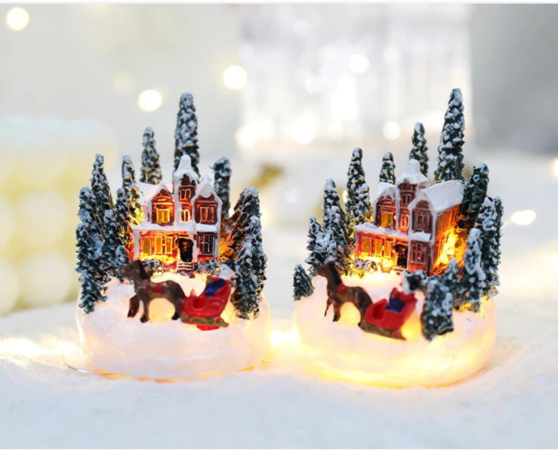 Christmas Decorations  LED Night Lights Luminous Micro Landscape House Children's Creative Gift Christmas New Year Ornaments