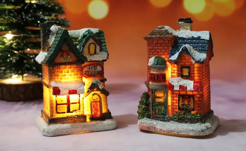 Christmas Decorations LED Night Lights Luminous Landscape House Children's Gift Christmas New Year Ornaments Festival Lighting