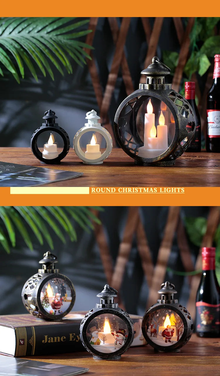 Christmas decorations retro night lights luminous gifts window ornaments desktop layout props atmosphere pendant desk decoration