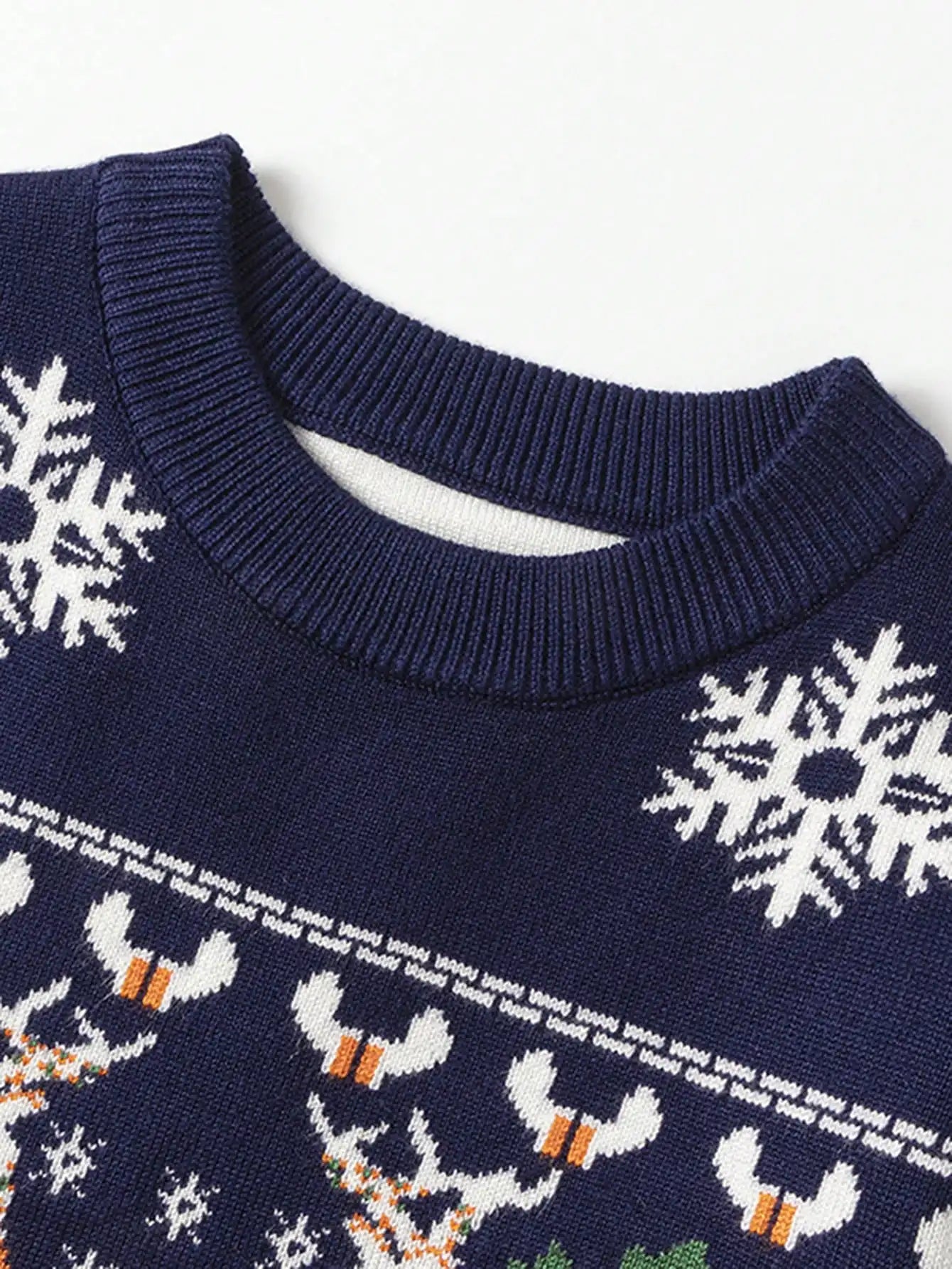 Christmas Boy sweater, long-sleeved round neck, cartoon reindeer pattern outdoor casual autumn and winter sweater