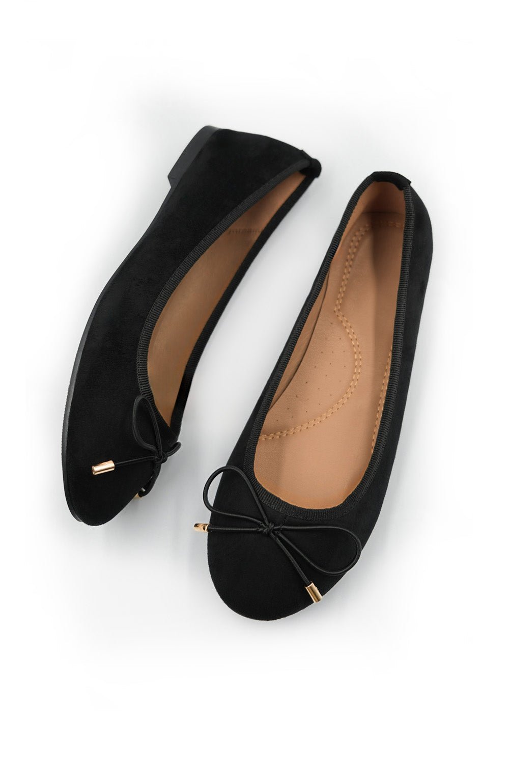 BEXLEY SLIP ON FLAT PUMPS IN BLACK SUEDE - Popular trends empire