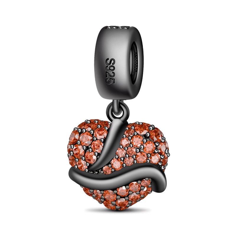 Black and Orange Serpent Heart Charm - Popular trends empire