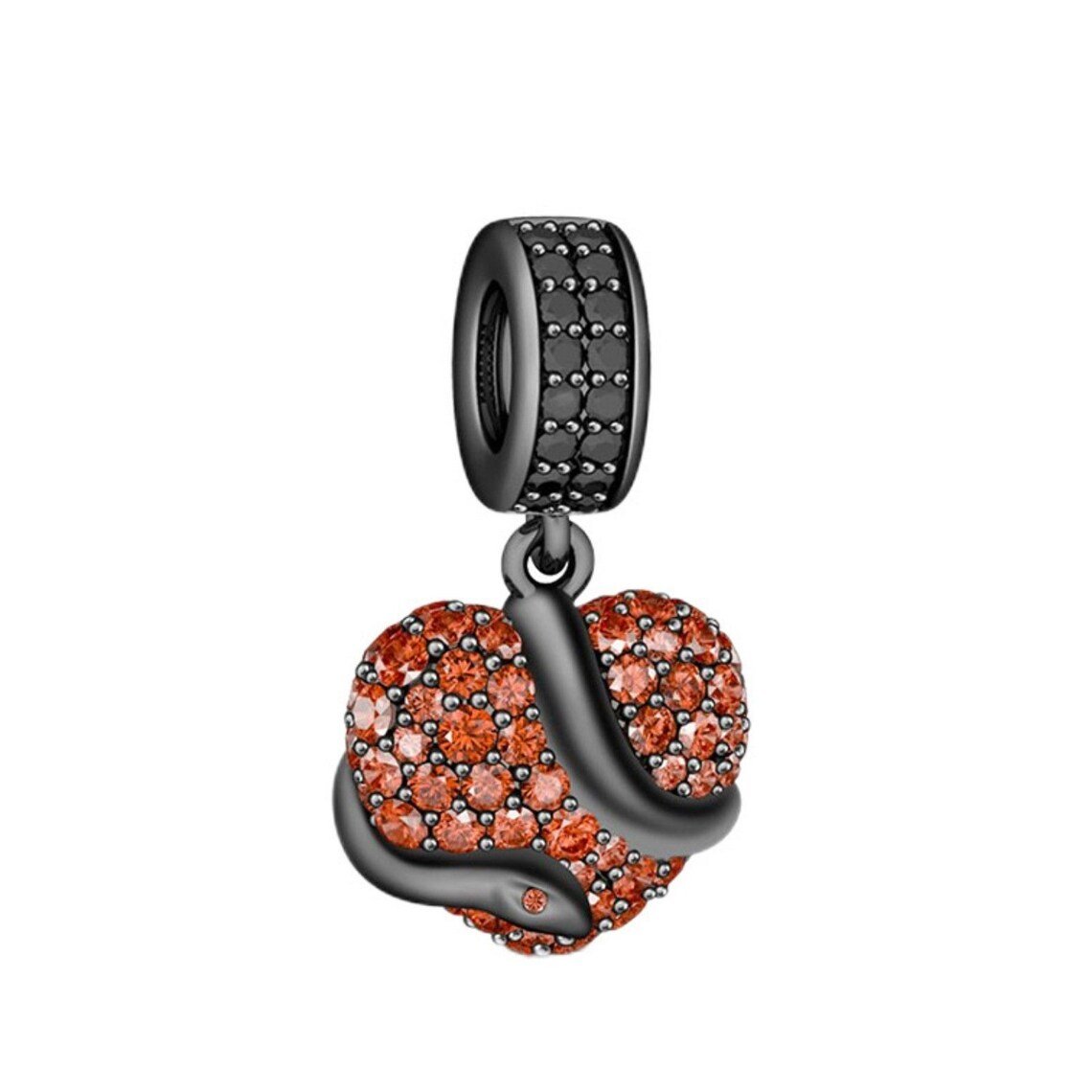 Black and Orange Serpent Heart Charm - Popular trends empire