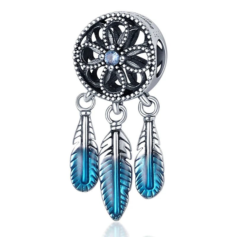 Blue Feather Dream Catcher Charm - Popular trends empire