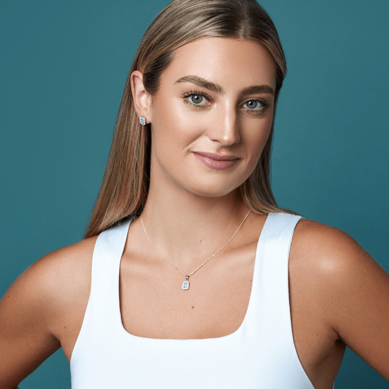 Blue Opal Halo Stud Earrings - Popular trends empire