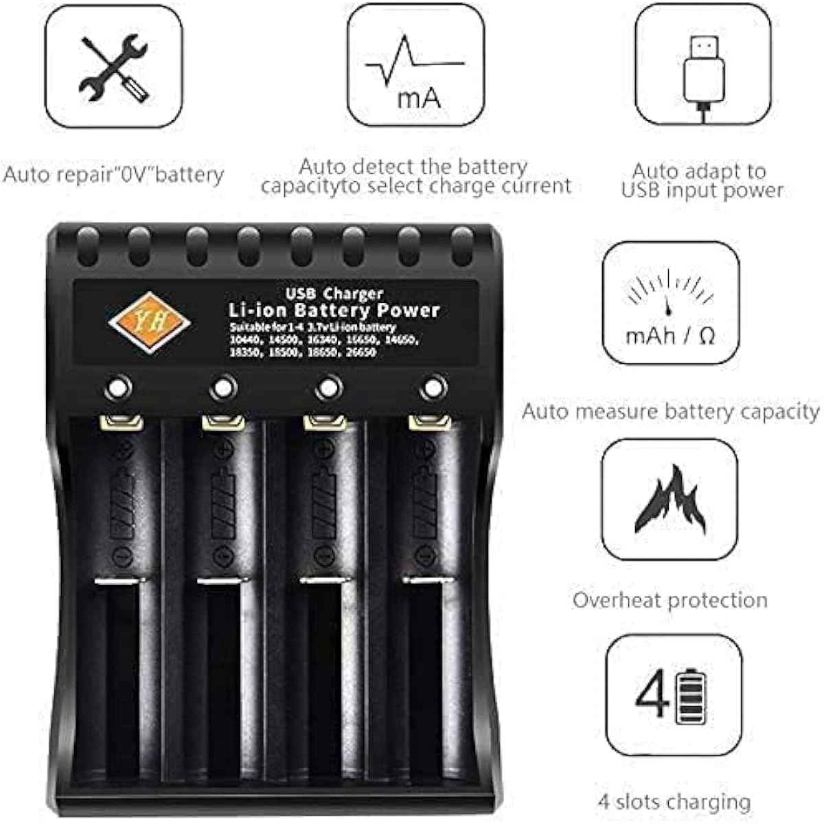 Bright Flashlight Torches with 4 - Slot Charger and 4 Rechargeable Batteries - Popular trends empire