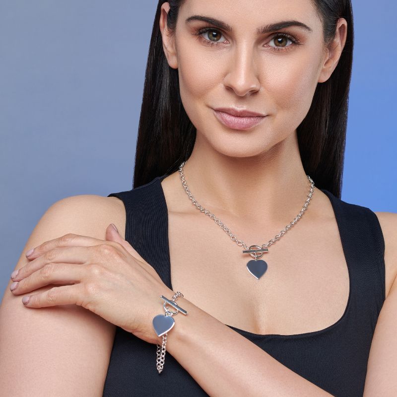 Chunky T - Bar Heart Bracelet - Popular trends empire