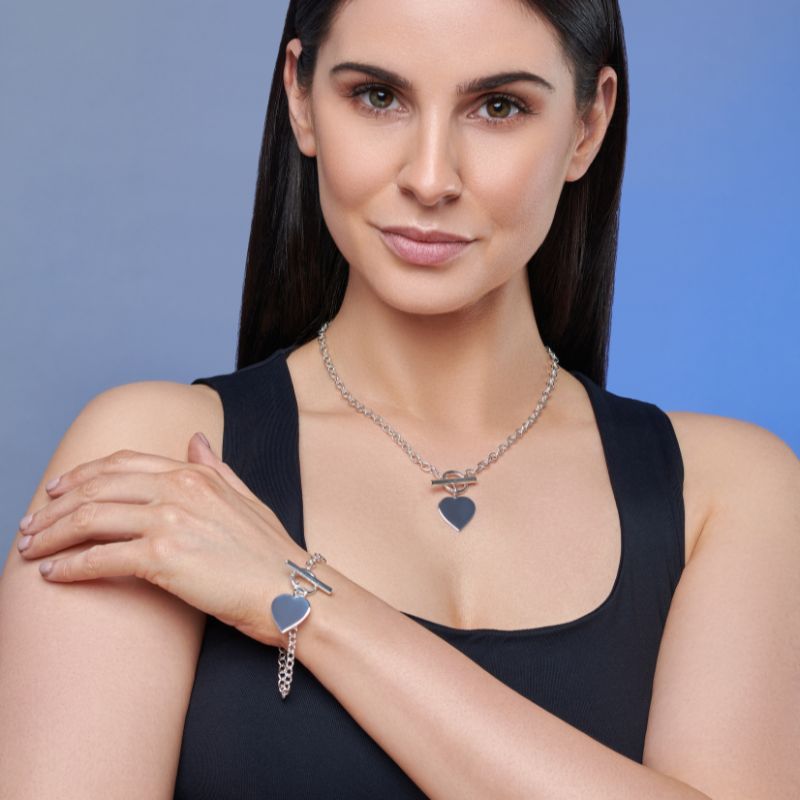 Chunky T - Bar Heart Necklace - Popular trends empire