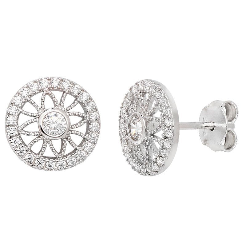 Circle Flower Stud Earrings - Popular trends empire