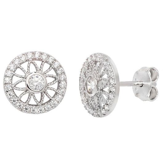 Circle Flower Stud Earrings - Popular trends empire