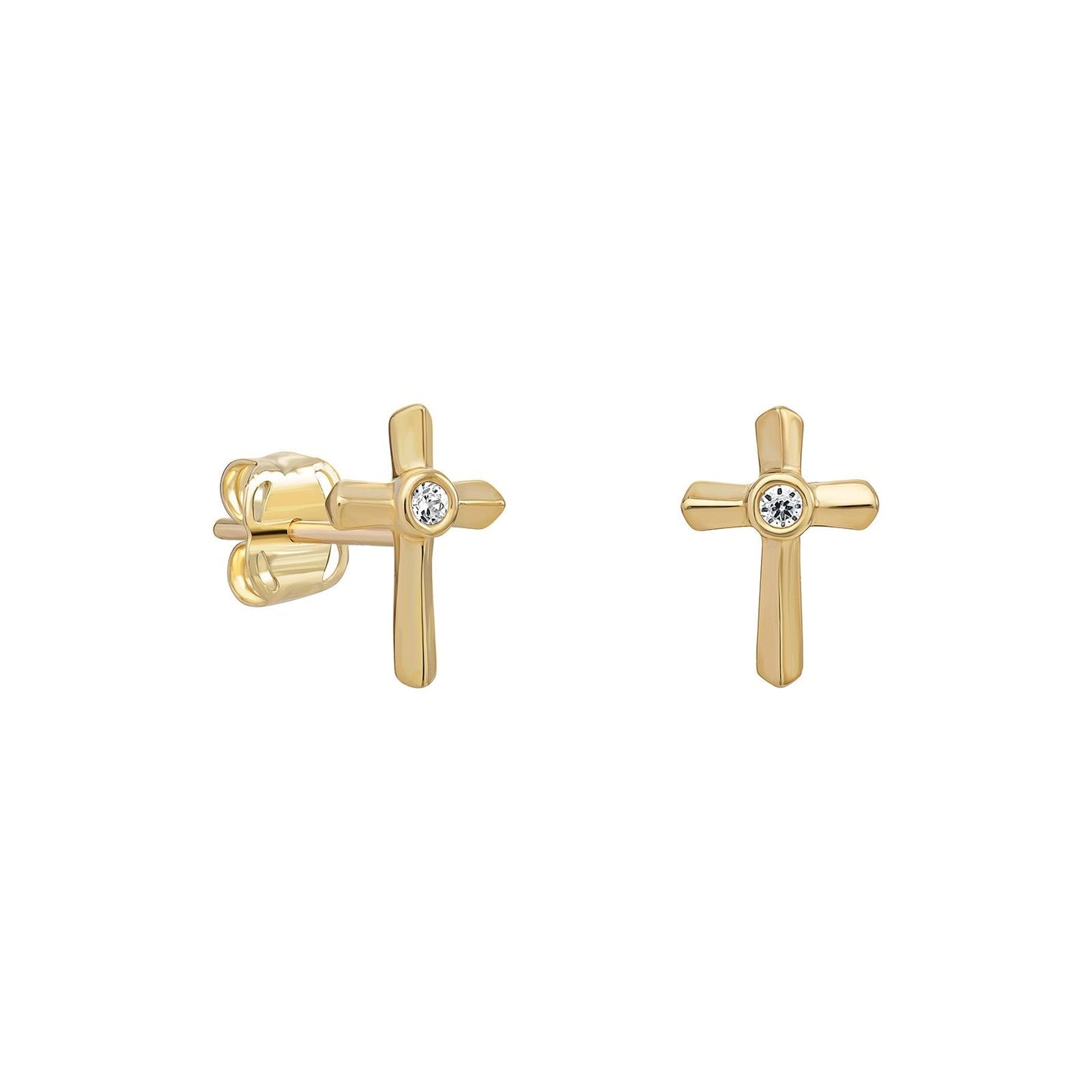 Classic Cubic Zirconia Cross Stud Earrings - Popular trends empire