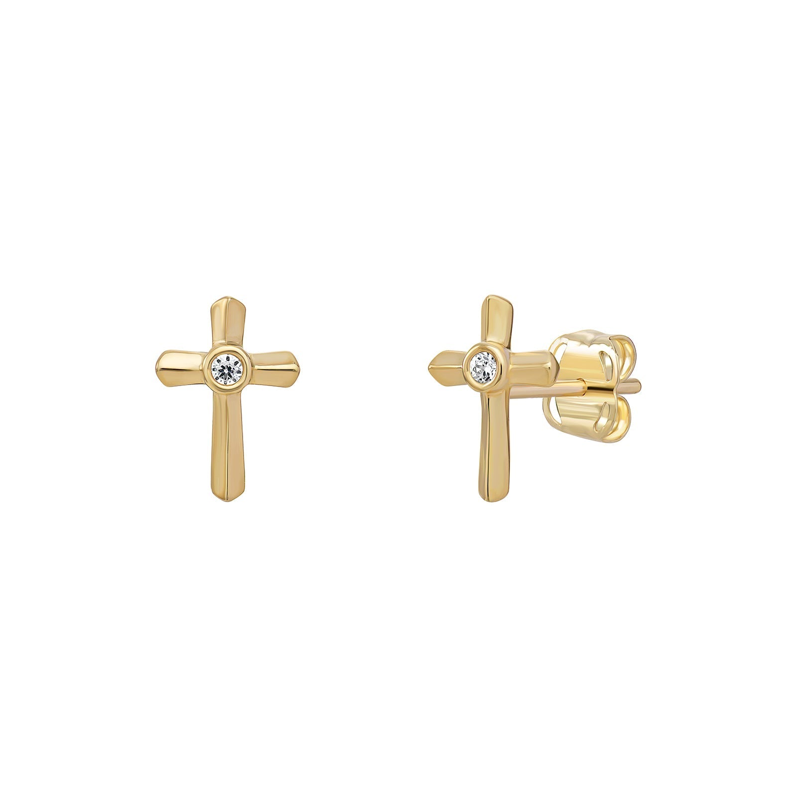 Classic Cubic Zirconia Cross Stud Earrings - Popular trends empire