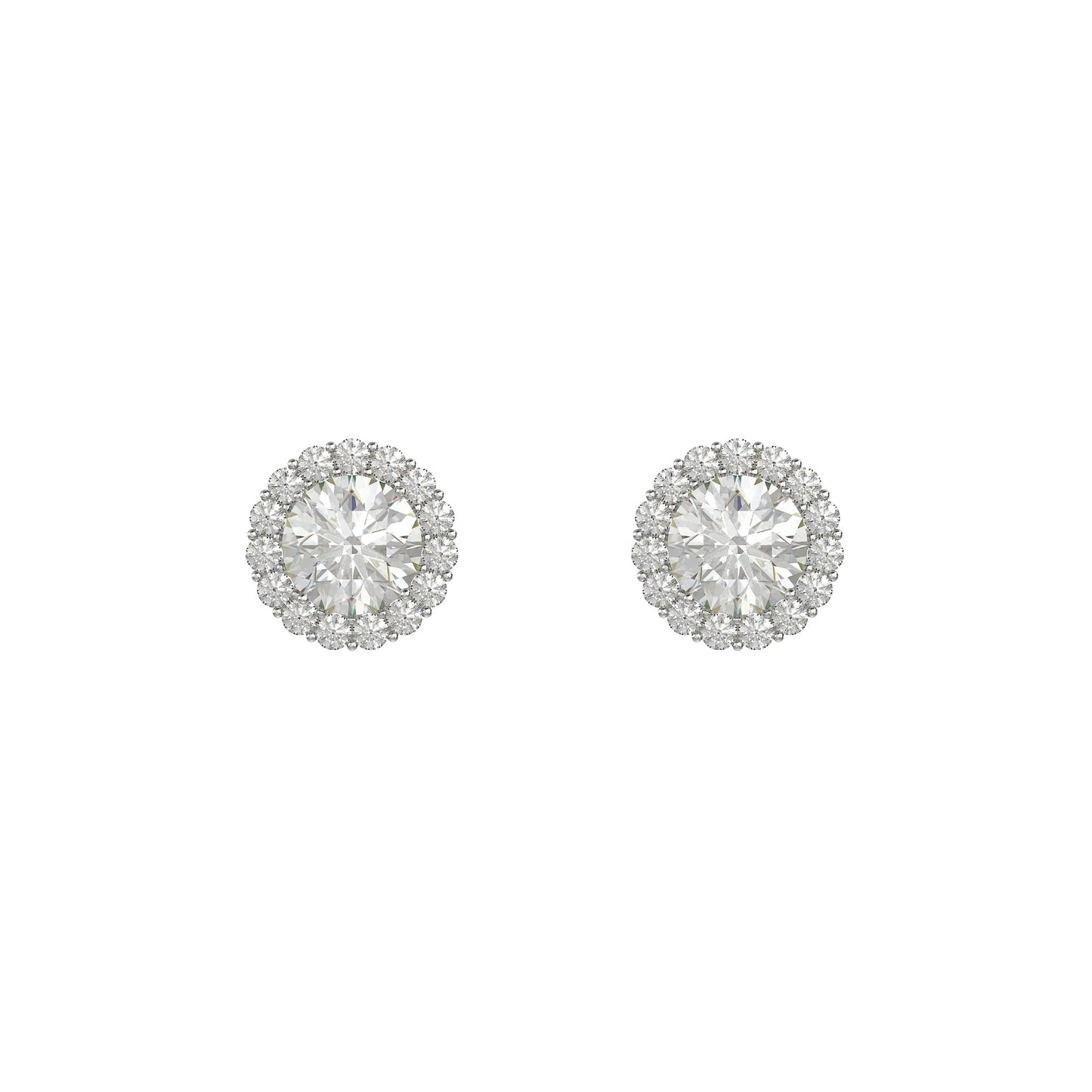 Classic Cubic Zirconia Halo Stud Earrings - Popular trends empire