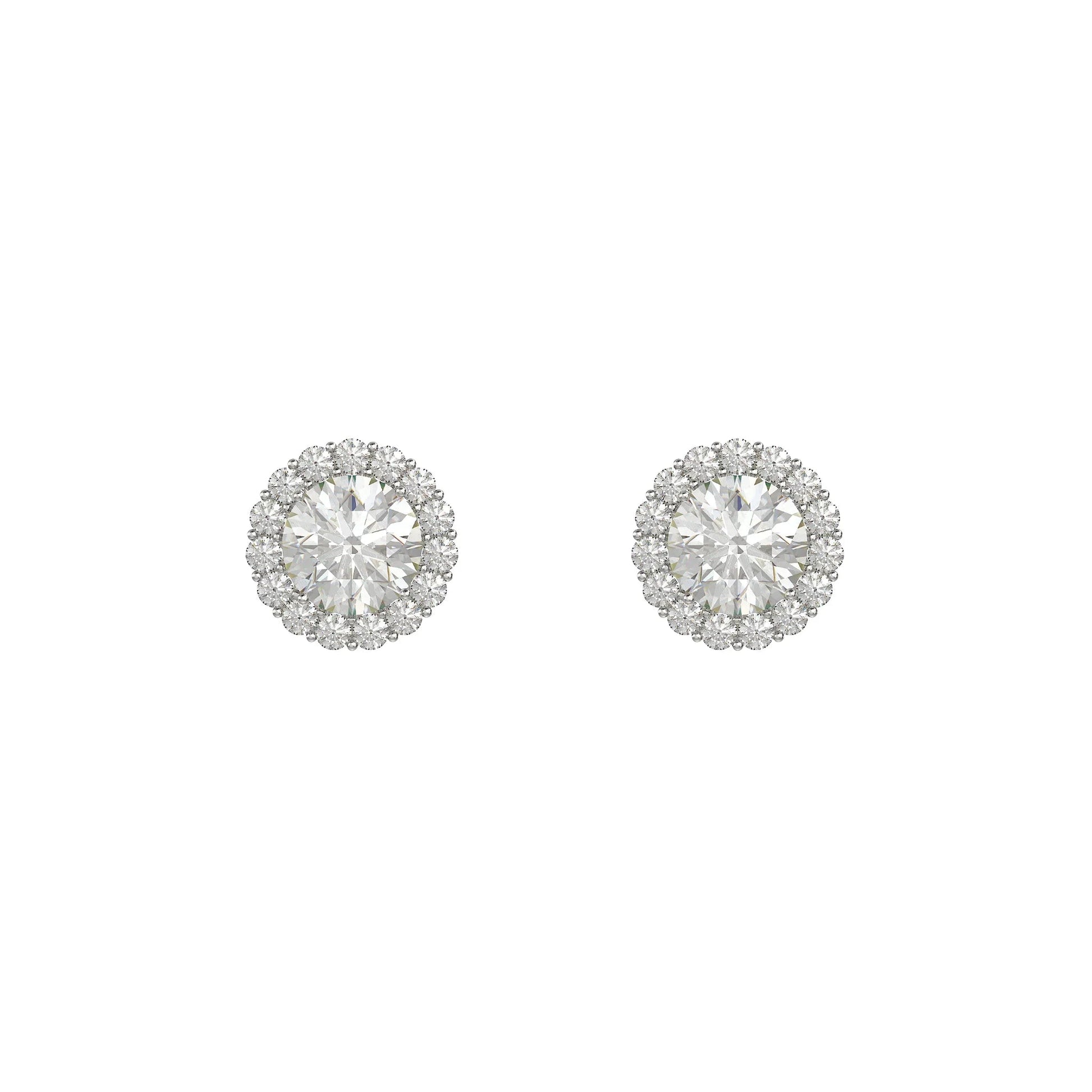 Classic Cubic Zirconia Halo Stud Earrings - Popular trends empire