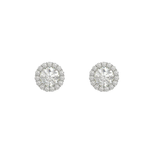Classic Cubic Zirconia Halo Stud Earrings - Popular trends empire
