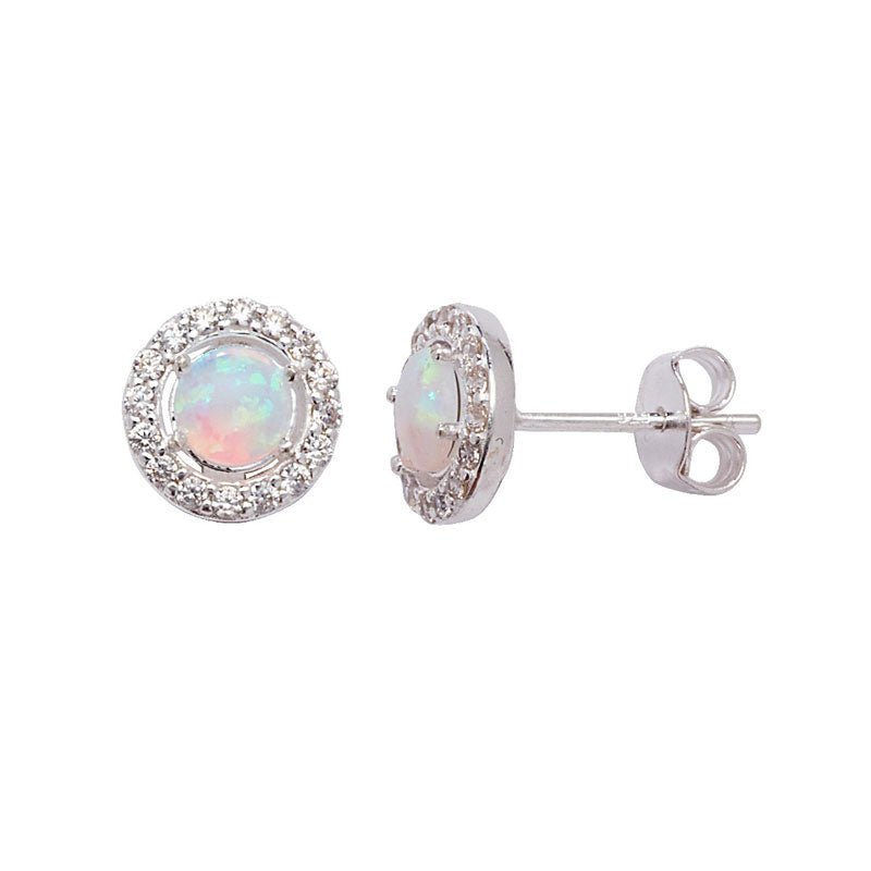 Classic Opal Halo Earrings - Popular trends empire