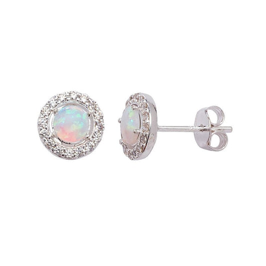 Classic Opal Halo Earrings - Popular trends empire