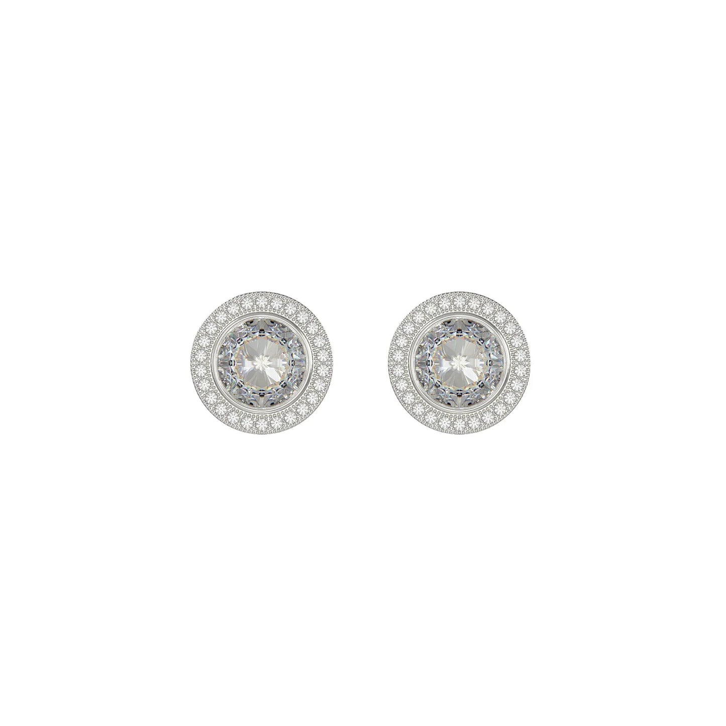 Classic Round Halo Stud Earrings - Popular trends empire