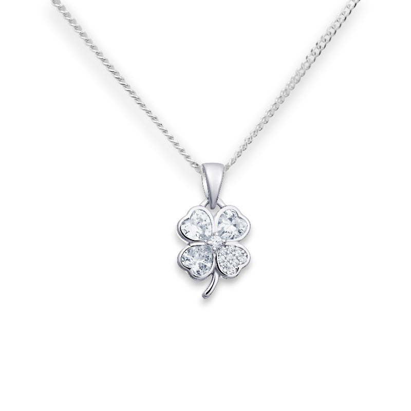 Clover Cubic Zirconia Pendant Necklace - Popular trends empire