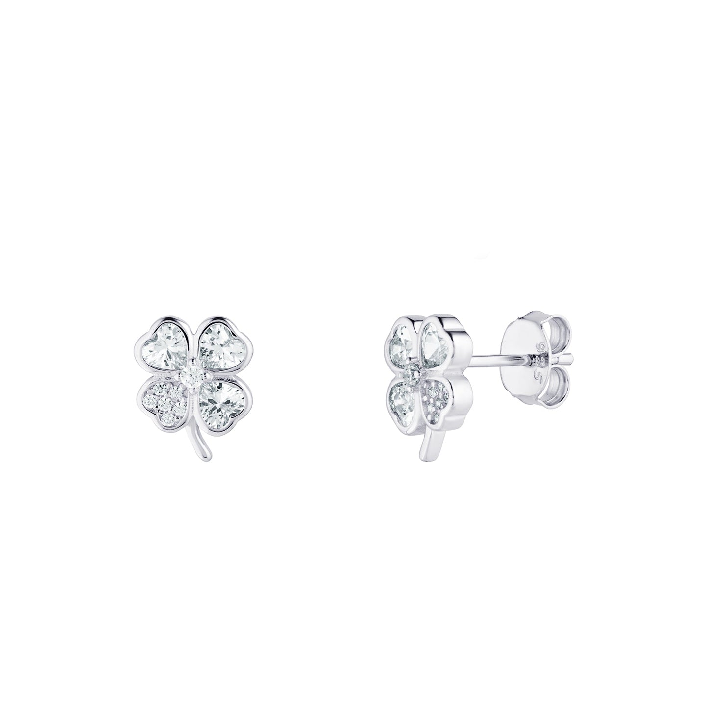 Clover Cubic Zirconia Stud Earrings - Popular trends empire