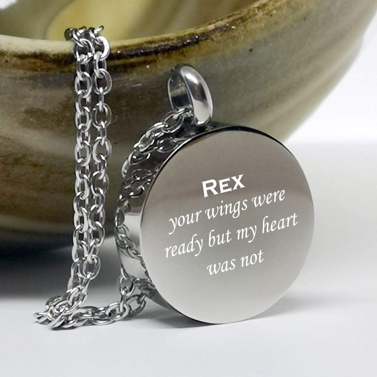 Cremation Ashes Pendant – Stainless Steel Urn Necklace With Photo Engraving - Popular trends empire