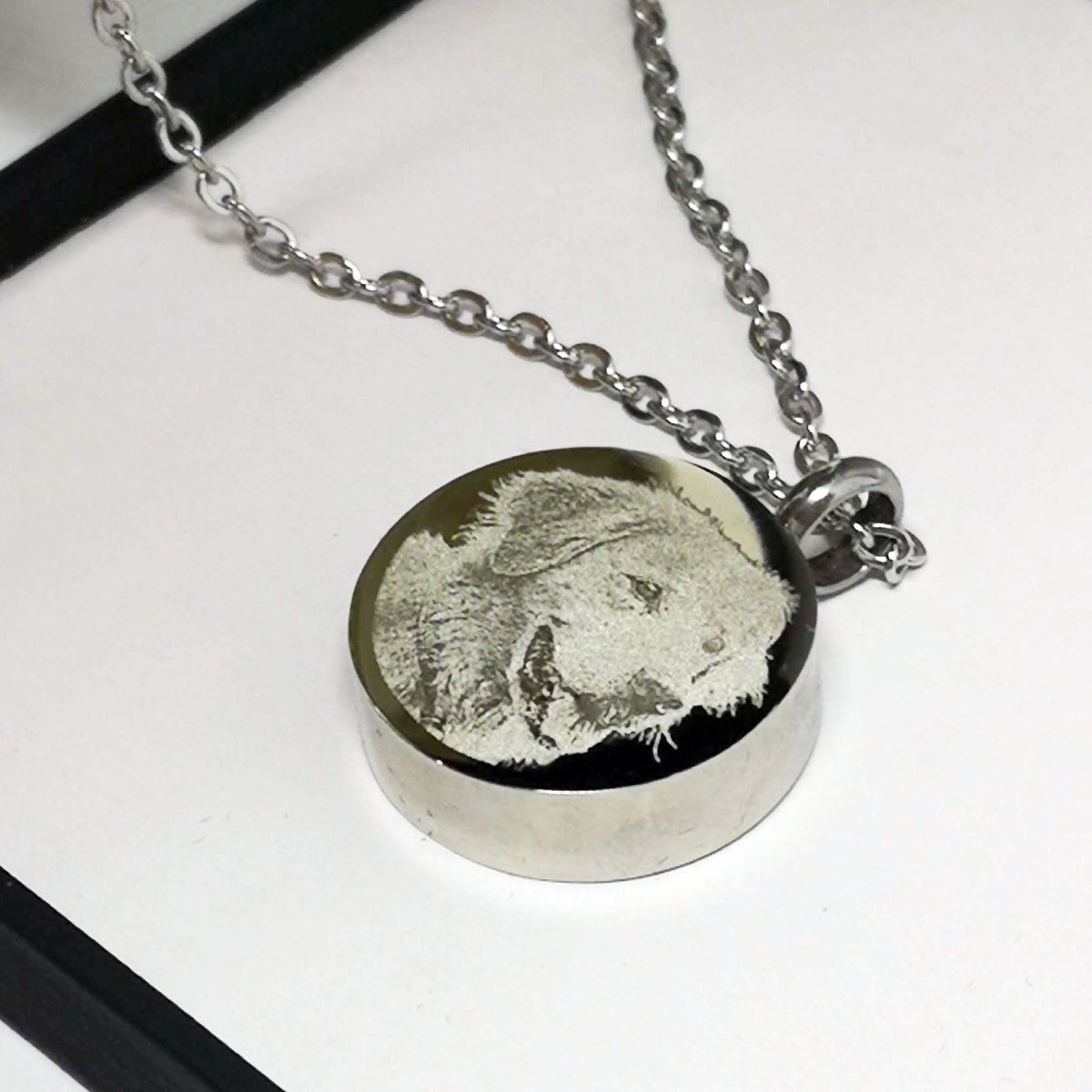 Cremation Ashes Pendant – Stainless Steel Urn Necklace With Photo Engraving - Popular trends empire