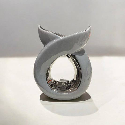 Crossover Ceramic Tea Light Wax Burner/Melter - Grey - Popular trends empire