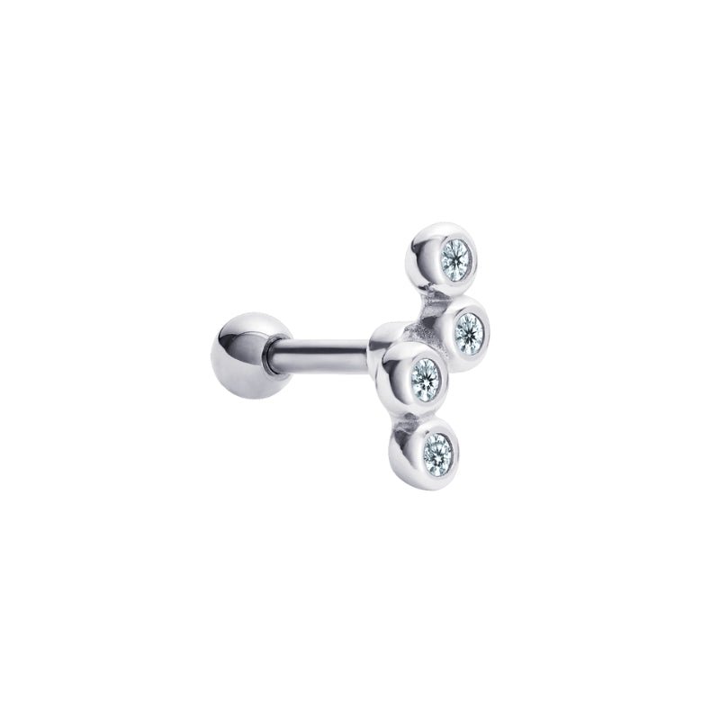 Cubic Zirconia Barbell Stud - Popular trends empire