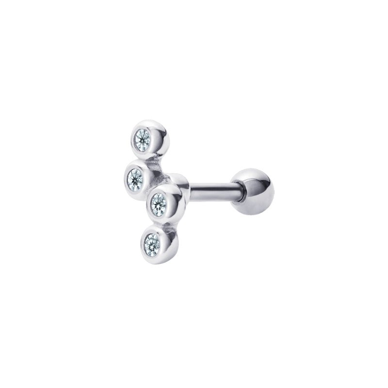 Cubic Zirconia Barbell Stud - Popular trends empire