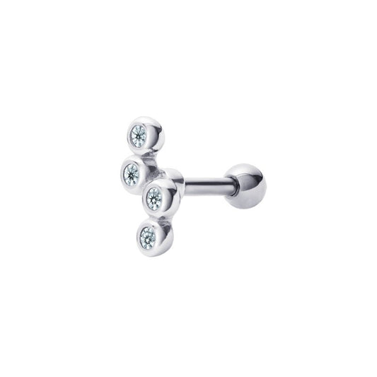 Cubic Zirconia Barbell Stud - Popular trends empire